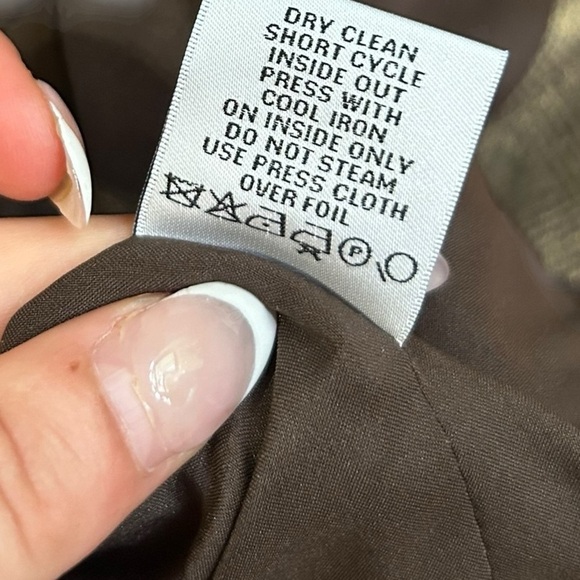 Per Se by Carlisle Gold and Brown Blazer Size 10 Herringbone Pattern - Picture 9 of 9